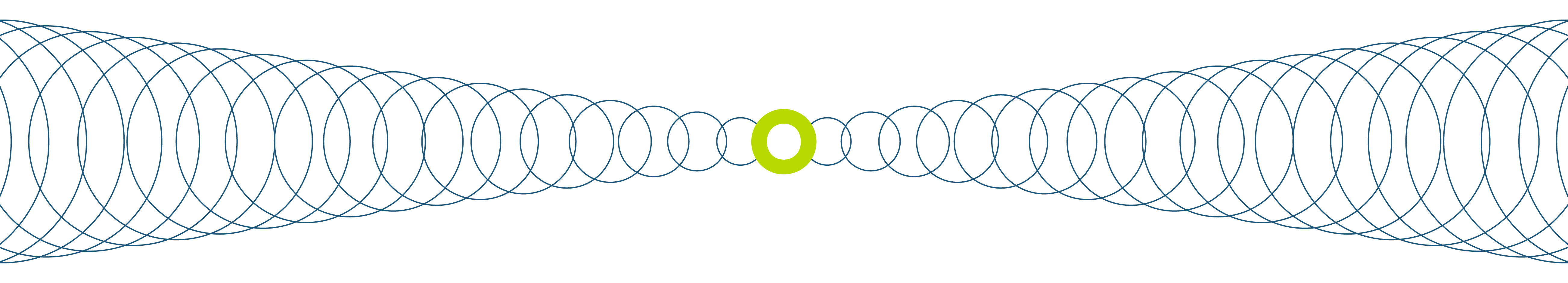 A horizontal graphic of circles