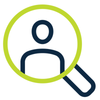 A magnifying glass icon