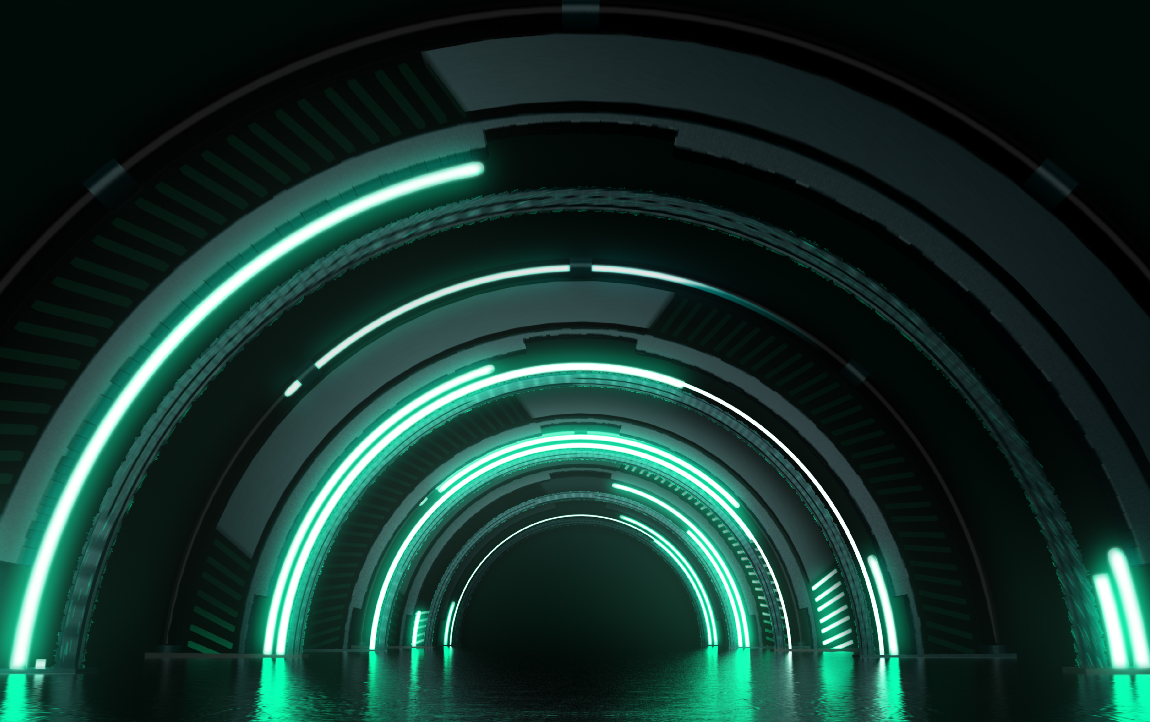 Abstract image of a lit tunnel