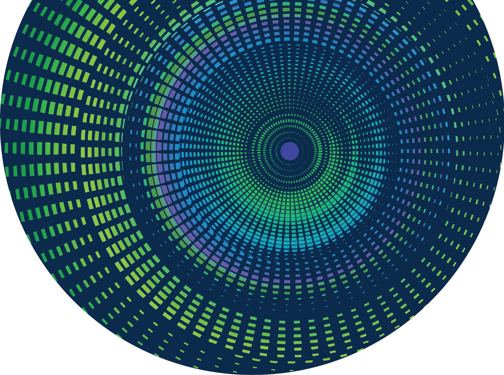 A graphic of colorful concentric circles